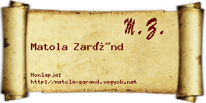 Matola Zaránd névjegykártya